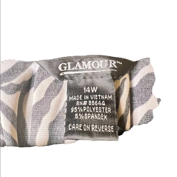 Glamour zebra print ITY shift dress size 14W - Picture 4 of 5